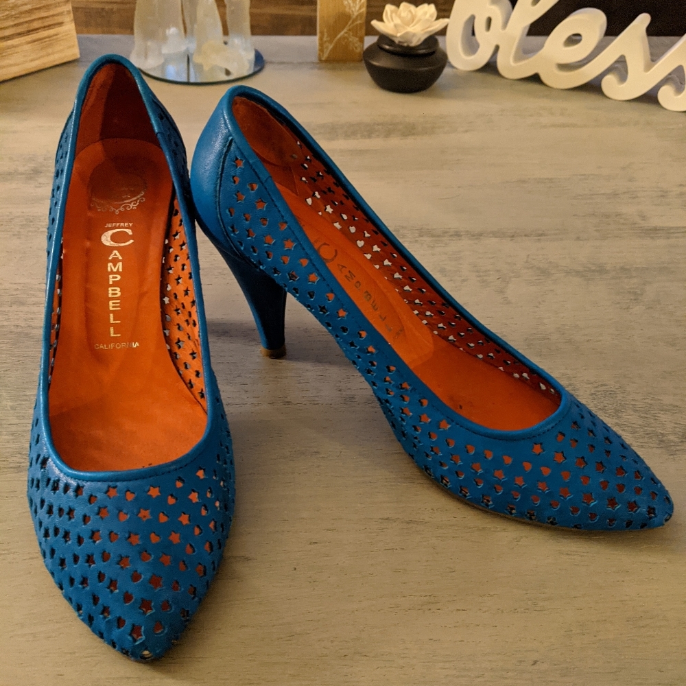 Jeffrey Campbell Blue Leather Pumps - Rare